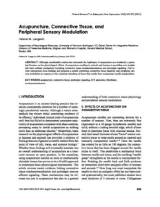 Acupuncture Connective Tissue and Peripheral Sensory Modulation pdf
