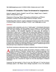 Evidence of Connective Tissue Involvement in Acupuncture pdf