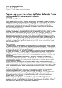 LMF 1 Postura e percepção no contexto do Modelo da Função Tônica na Integração Estrutural uma introdução pdf