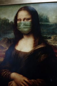 mona lisa with face mask 3957982